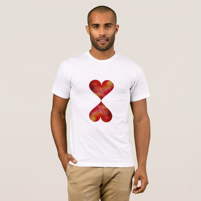 Hearts Men's Basic Super Soft T-Shirt, White T-Shirt (Front Full)
