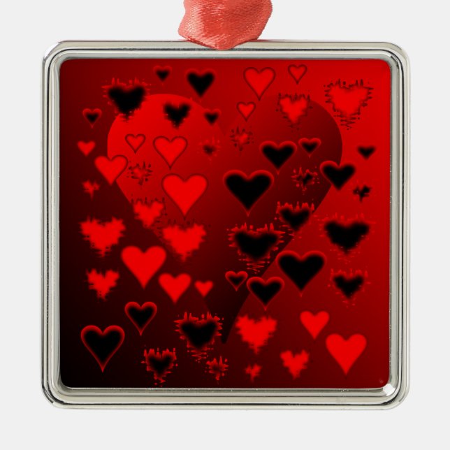 Hearts Metal Ornament (Front)