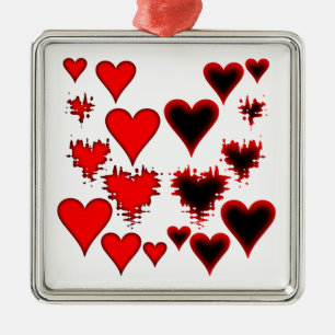 Hearts Metal Ornament