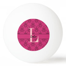 Hearts Monogram and Name Custom Ping Pong Ball