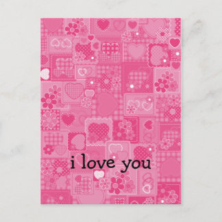 Hearts Mosaic Postcard