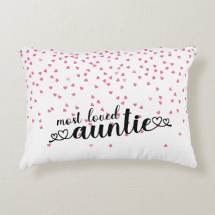 Hearts Most Loved Auntie Decorative Cushion