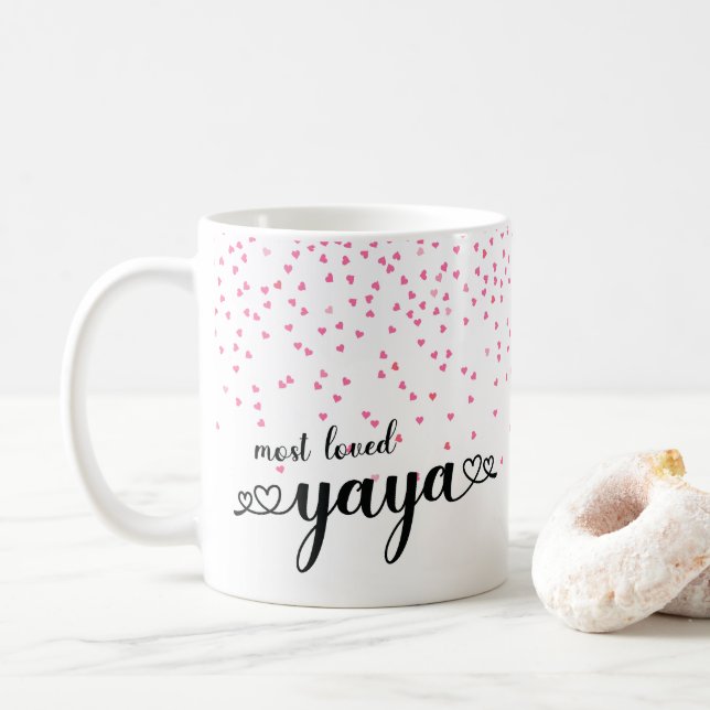 Hearts Most Loved Yaya Coffee Mug (With Donut)