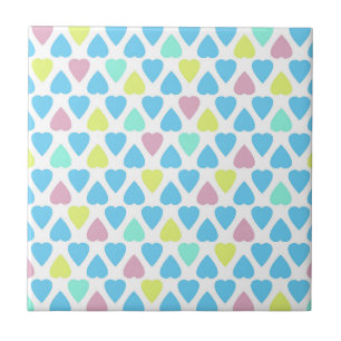 Hearts multicolor ceramic tile