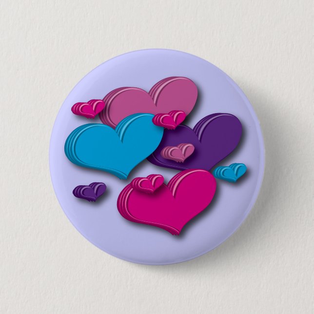 hearts-multicoloured Button (Front)