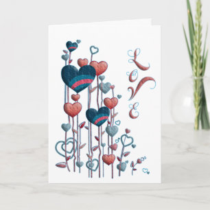 Hearts My Love Romantic Watercolor Personalise Card