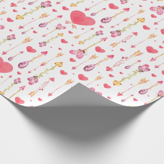 Hearts ’n' Arrows Valentine's Day Wrapping Paper (Corner)