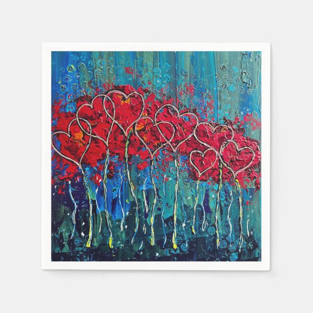 hearts napkins cocktail (Front)