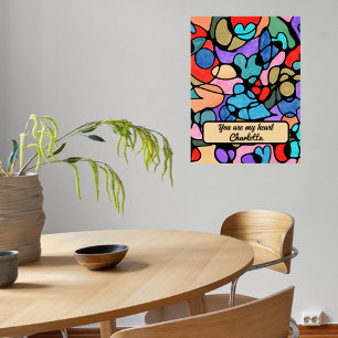 HEARTS NEUROGRAPHIC ART DIGITAL WATERCOLOURS POSTER