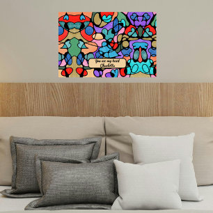 Hearts Neurographic Art Digital Watercolours Poster