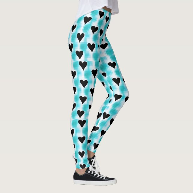Hearts of Black Leggings (Right)