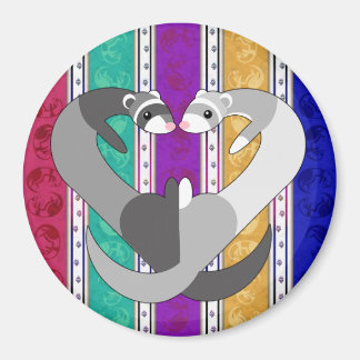 Hearts of Ferret Rainbow Magnet