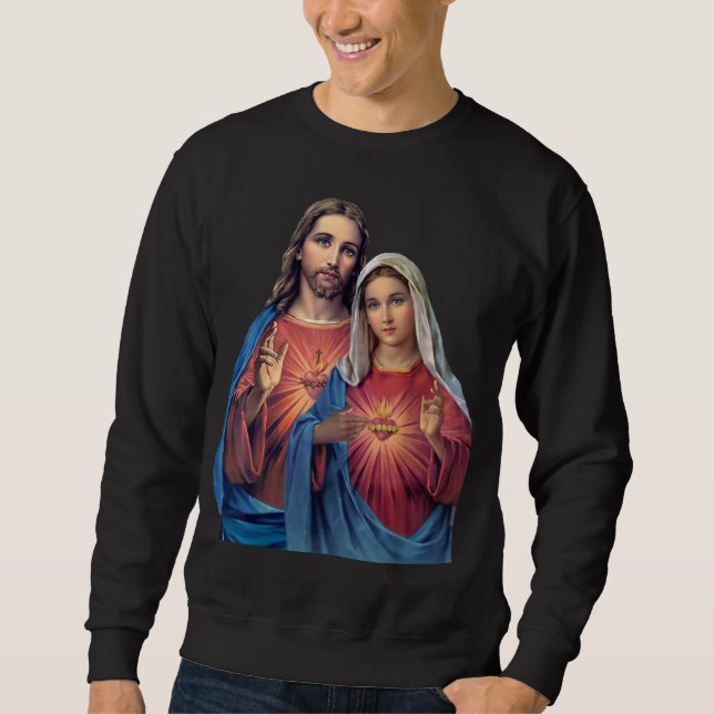 Hearts of Jesus and Mary very close together Sweatshirt (Front)