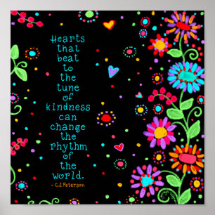 Hearts of Kindness Change the World Classroom Poster