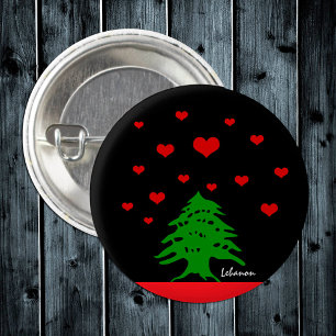 Hearts of Lebanon & Lebanese flag fashion / Love 3 Cm Round Badge
