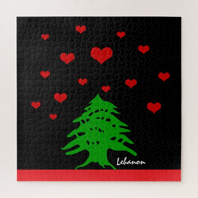 Hearts of Lebanon & Lebanese flag fashion / Love Jigsaw Puzzle (Vertical)