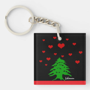Hearts of Lebanon & Lebanese flag fashion / Love Key Ring