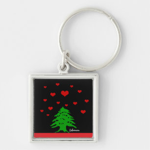 Hearts of Lebanon & Lebanese flag fashion / Love Key Ring