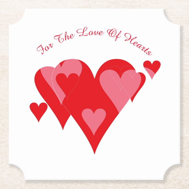 Hearts of Love by Janz Paper Coaster (Front)