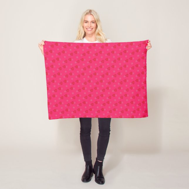 hearts of love fleece blanket (In Situ)
