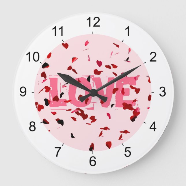 Hearts Of Love Large Clock (Front)