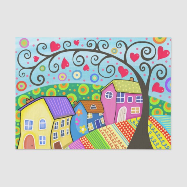 Hearts of Love Neighbourhood! Tissue Paper (Front)