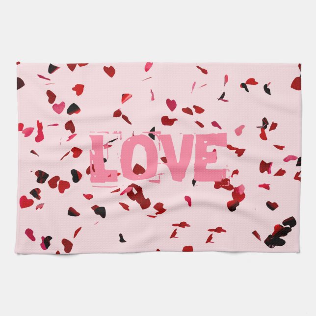Hearts Of Love Tea Towel (Horizontal)
