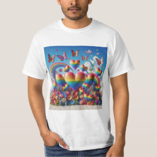 Hearts of Rainbow: Celebrating LGBTQ Pride T-Shirt