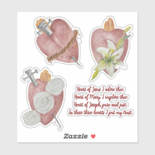 Hearts of the Holy Family Vinyl Sticker