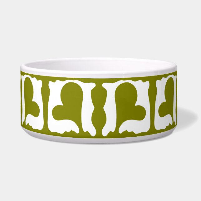 Hearts Olive Green and White  (Front)