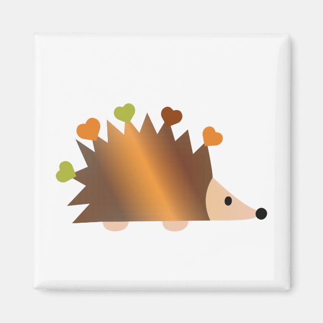Hearts on a Hedgehog Magnet (Front)