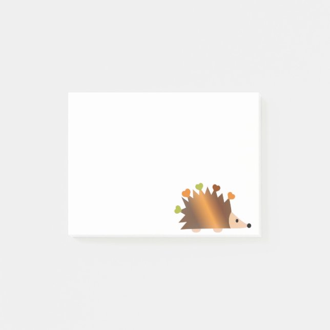 Hearts on a Hedgehog Post-it Notes (Front)