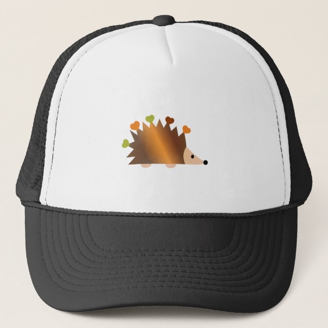 Hearts on a Hedgehog Trucker Hat (Front)