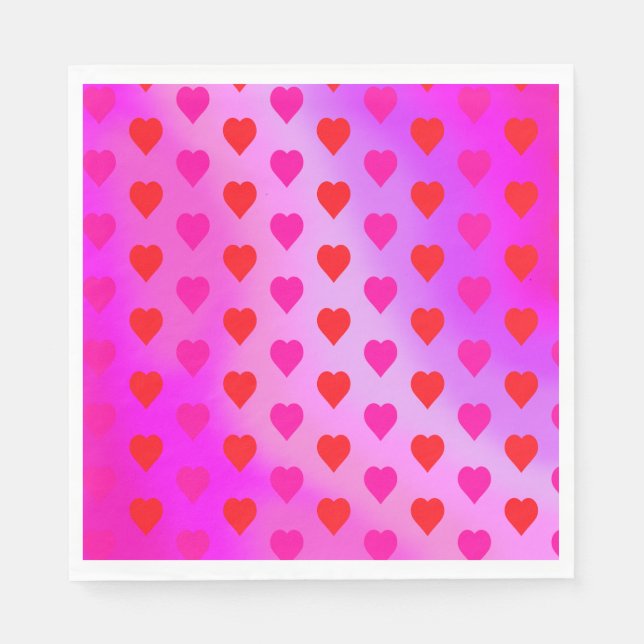 Hearts on a Pink Gradient Background Napkin (Front)