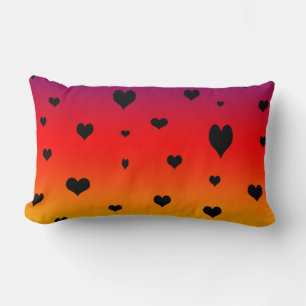 Hearts On A Rainbow Colour,  Lumbar Cushion. Cushion