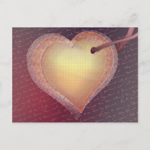 hearts on a ribbon postcard