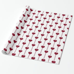 Hearts on a string cute gift of love wrapping paper