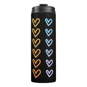 Hearts on black 18 oz Tumbler