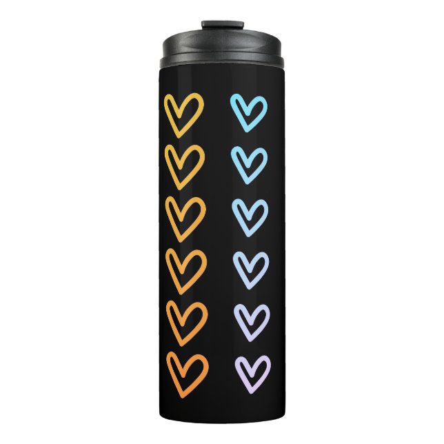 Hearts on black 18 oz Tumbler (Front)