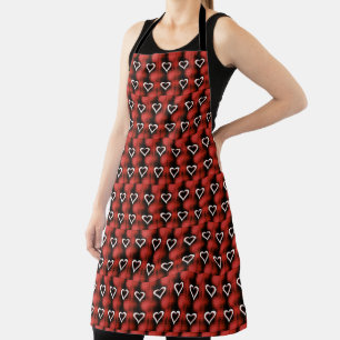 Hearts On Chequerboard Apron