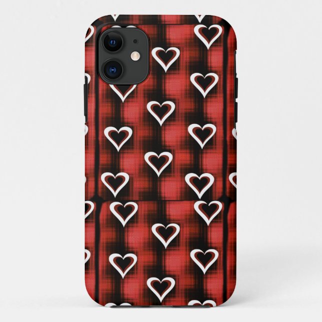 Hearts On Chequerboard Case-Mate iPhone Case (Back)