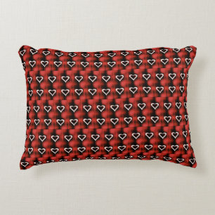 Hearts On Chequerboard Decorative Cushion