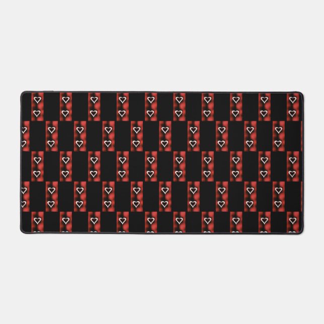 Hearts On Chequerboard Desk Mat (Front)