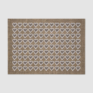 Hearts on Dark Burlap Tissue Paper