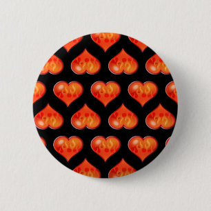 Hearts on Fire 6 Cm Round Badge