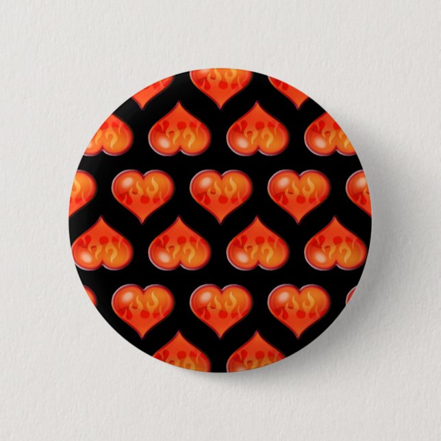 Hearts on Fire 6 Cm Round Badge (Front)