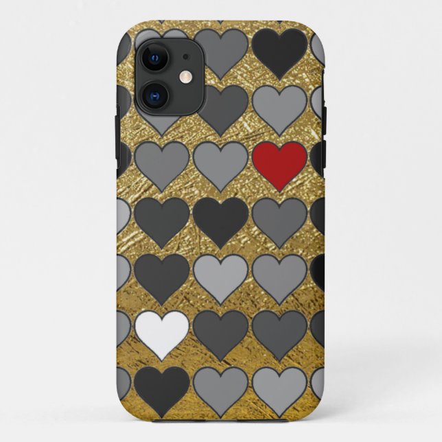 hearts on golden Case-Mate iPhone case (Back)