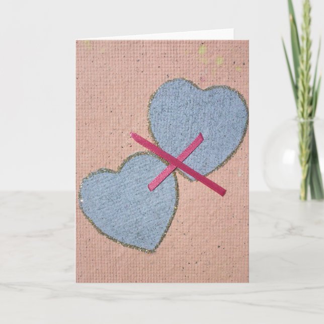 Hearts on Handmade, Recycled Paper Holiday Card (Front)