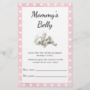 Hearts on Pink Baby Shower Mummy's Game Flyer