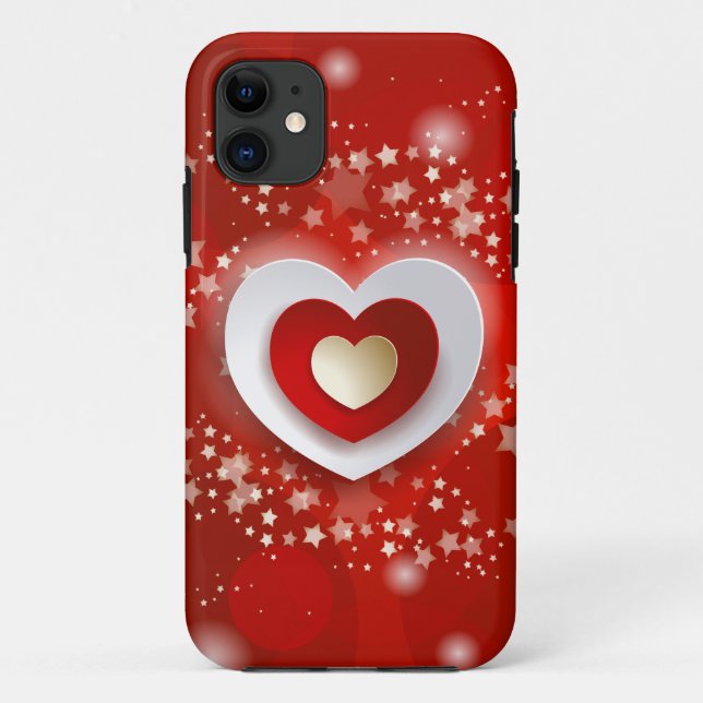 Hearts on red background Case-Mate iPhone case (Back)